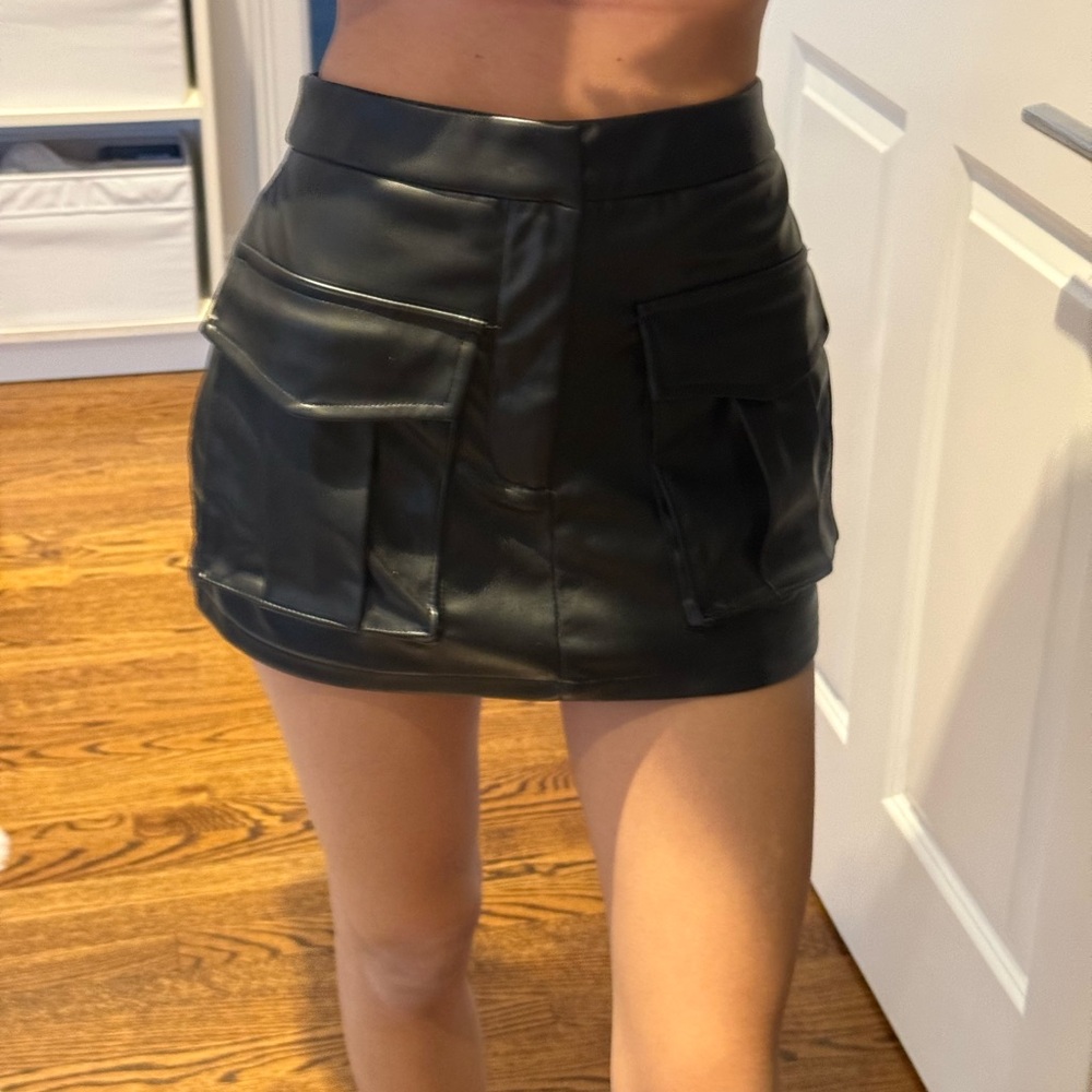 Brooklyn Karma Leather Mini Skort